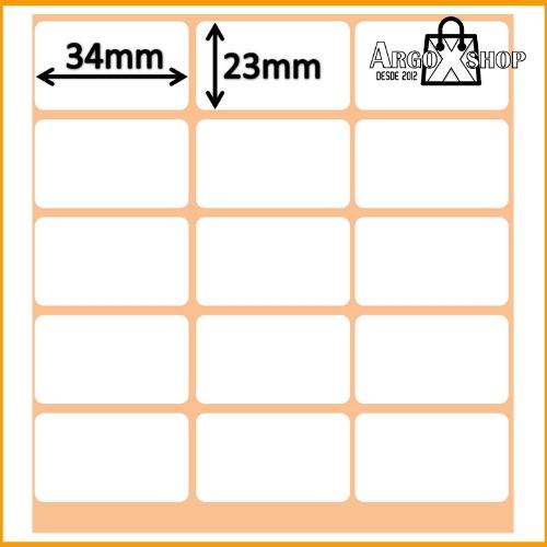 Bobina de Papel Couchet com 3 Colunas de 34mm x 23mm - Caixa com 12 Unidades